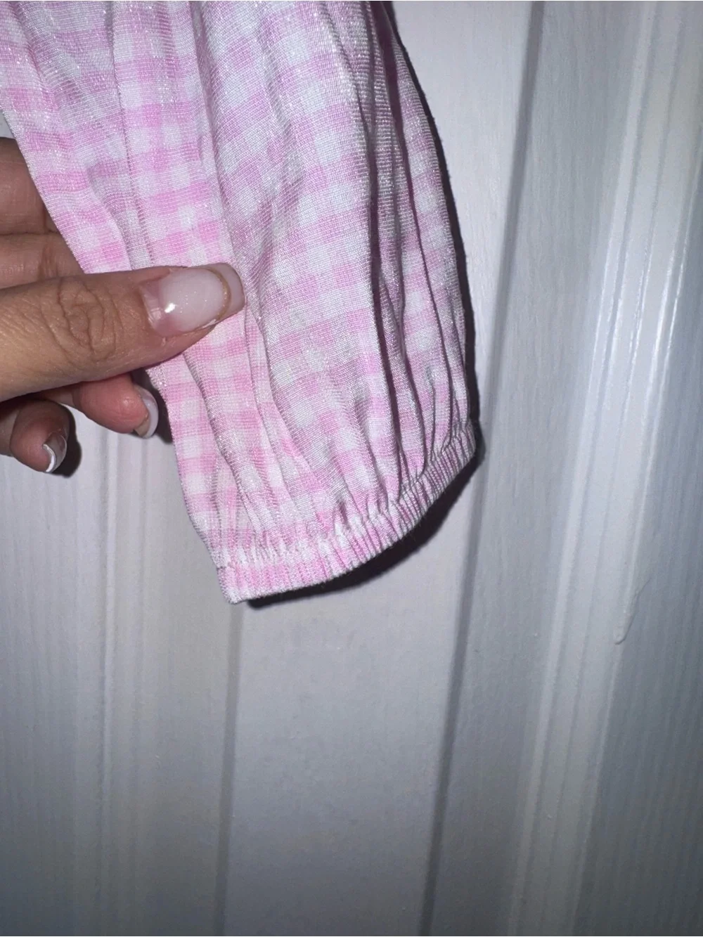 Art Class Girls Pink Gingham Smocked Long Sleeve Top Size L 10/12